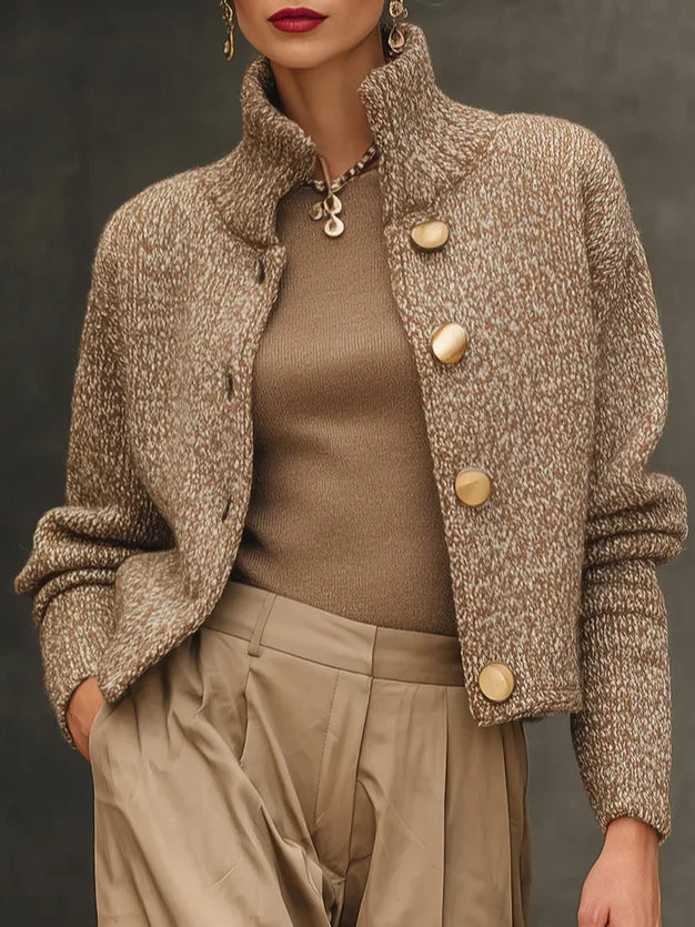 Elegant vest met hoge kraag en knopen - Kissa