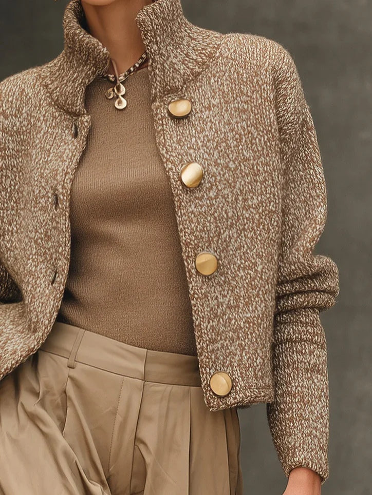 Elegant vest met hoge kraag en knopen - Kissa