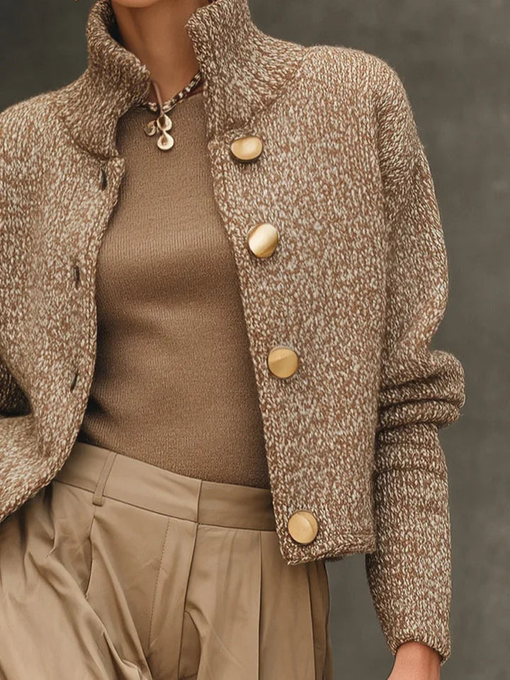 Elegant vest met hoge kraag en knopen - Kissa