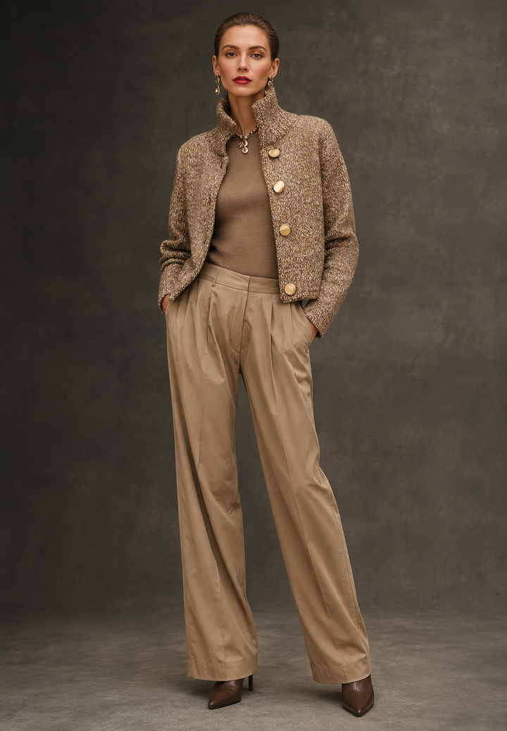 Elegant vest met hoge kraag en knopen - Kissa