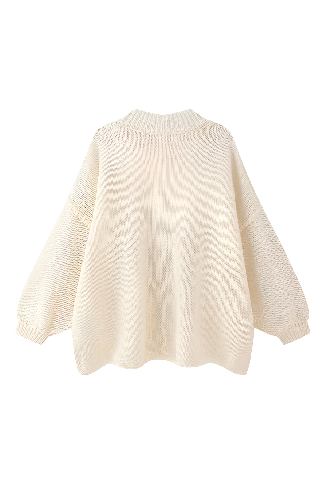Oversized vest met grof breisel, hoge kraag en metalen knopen - Koranna