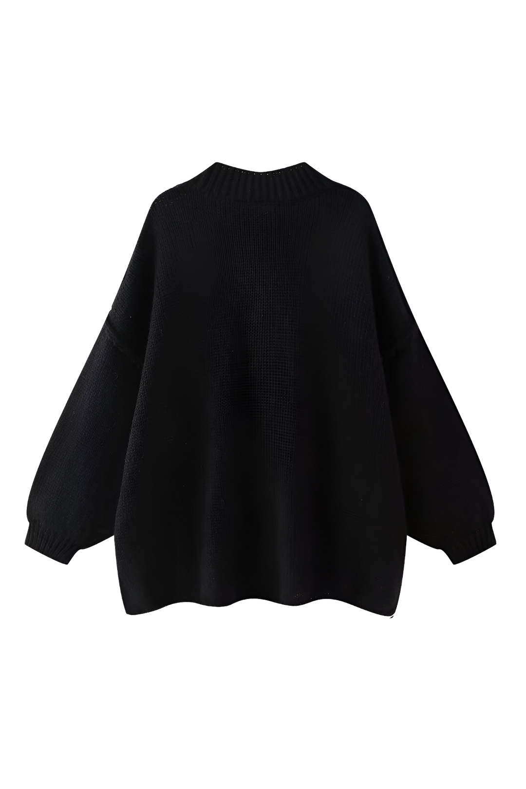 Oversized vest met grof breisel, hoge kraag en metalen knopen - Koranna