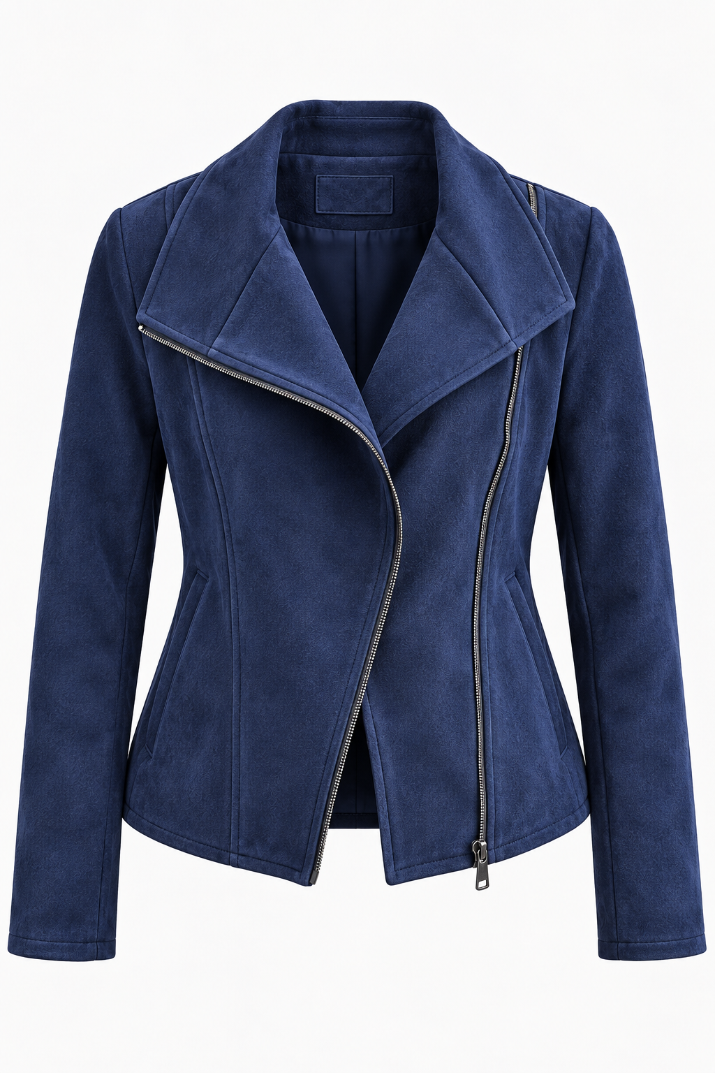 Damesbikerjas met suède-look en diagonale rits - Noémie