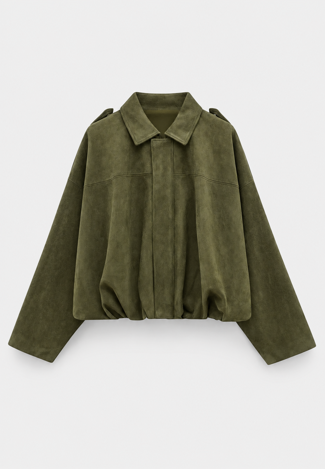 Kort damesjack met suède-look en overhemdkraag - Azucena
