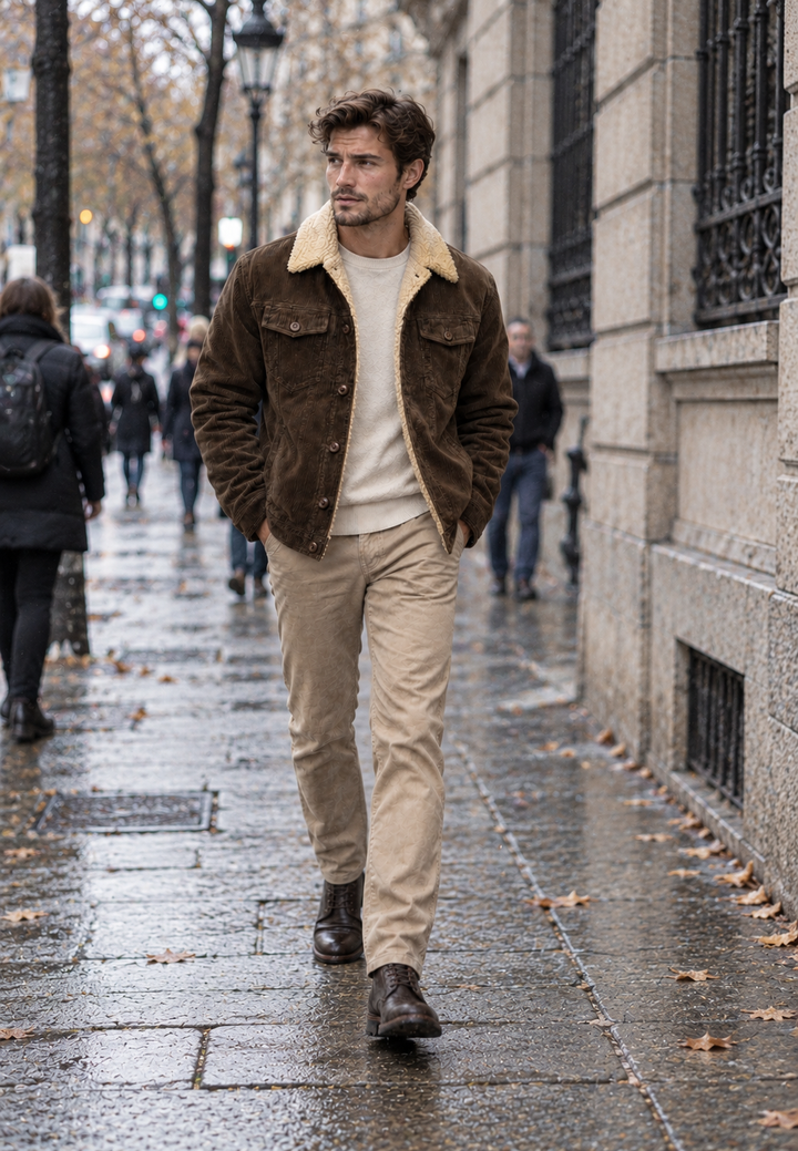 Herenjack in corduroy met teddylook kraag en voering - Ivar