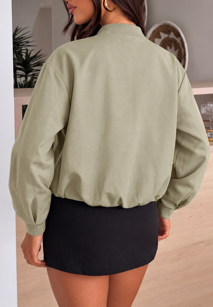 Dames bomberjack kort oversized met rits - Ariadna
