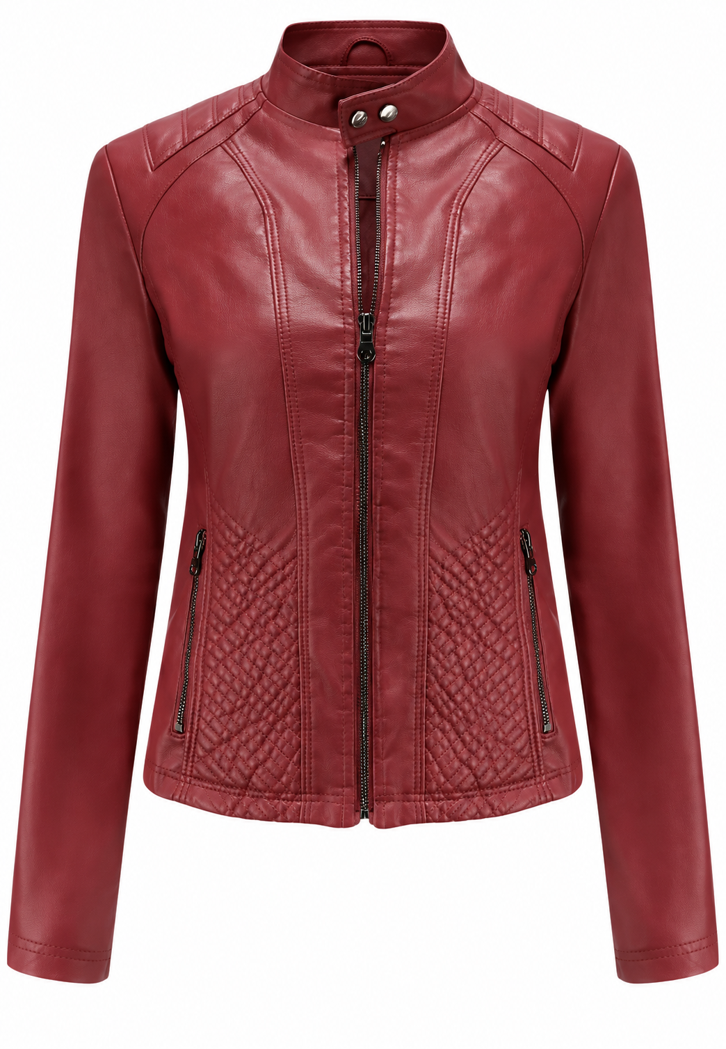 Dames jack in leerlook met getailleerde snit - Valeria