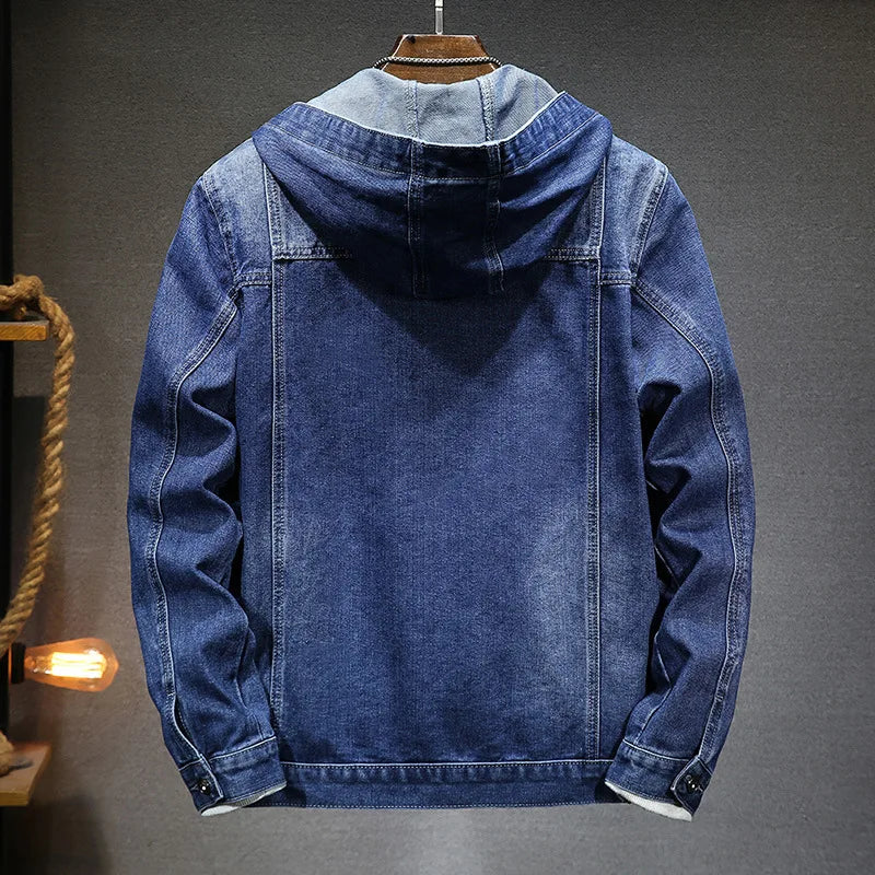 Herenjeansjack met capuchon en gewassen look - Bennett