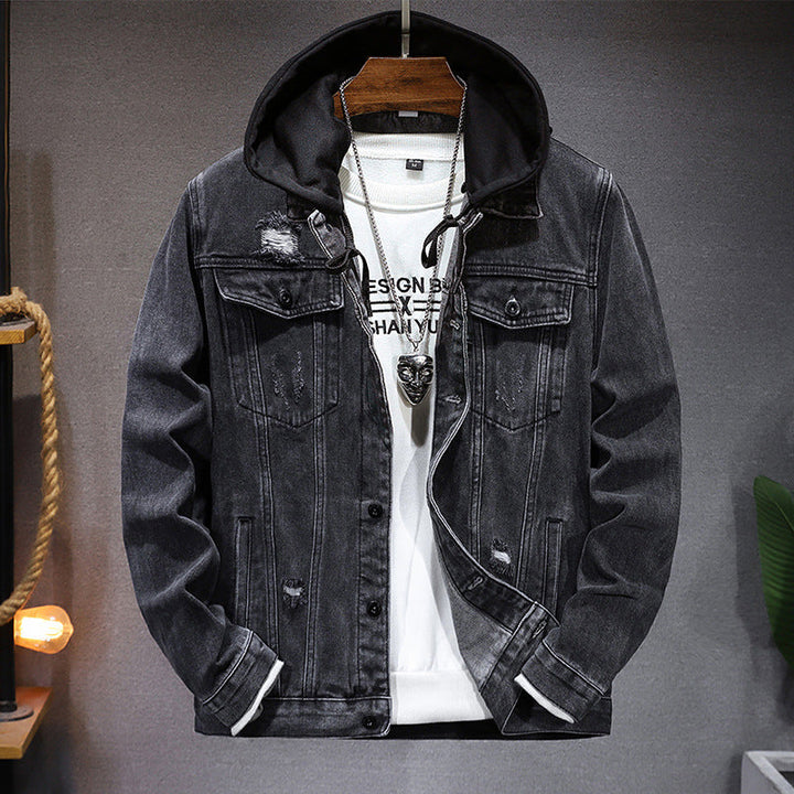 Herenjeansjack met capuchon en gewassen look - Bennett