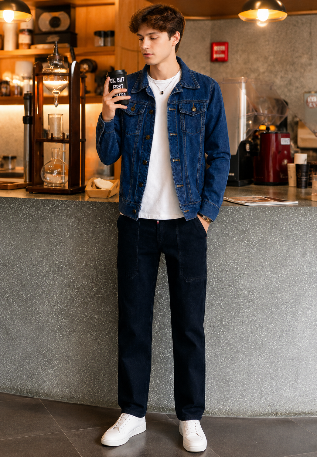 Jeansjack met gewassen look en zakken met klep - Stellan