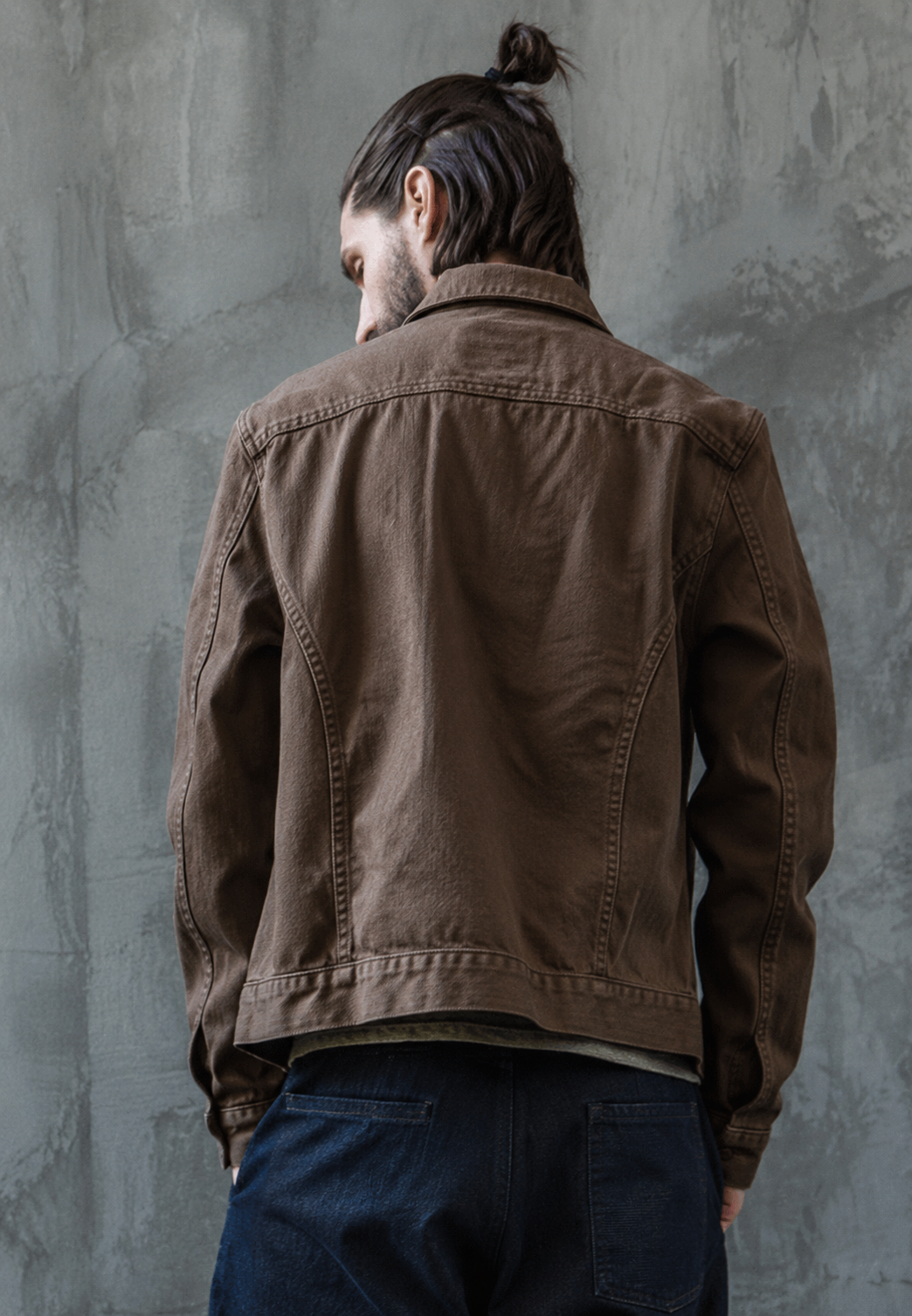 Herenjas in worker-stijl met gewassen look en voorzakken - Arvid