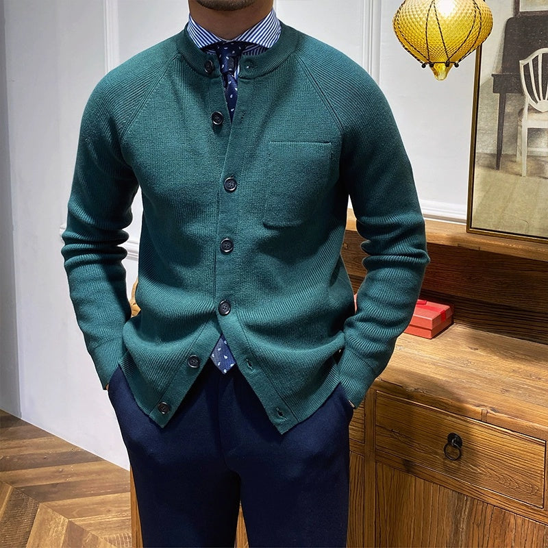 Premium gebreid herenvest met ronde hals - Darien