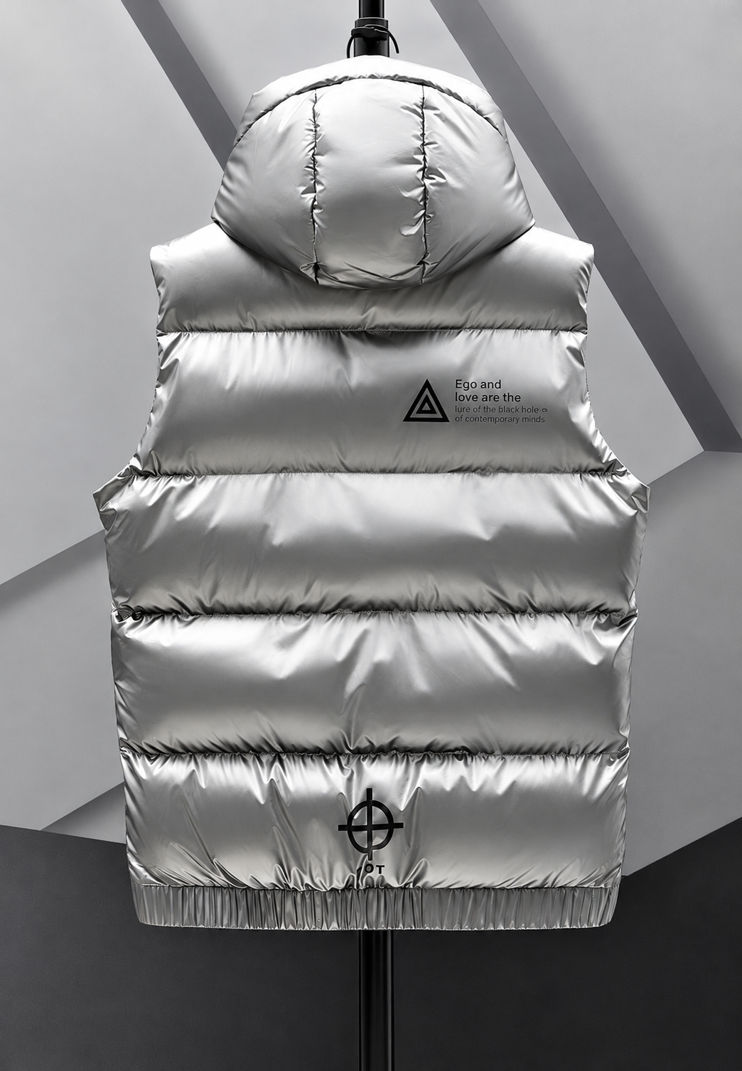Gewatteerd herenbodywarmer met verstelbare capuchon en glanzende afwerking - Keldan