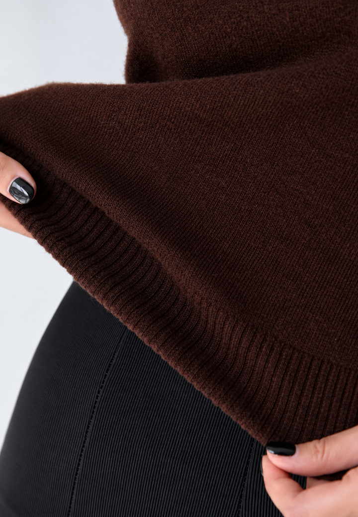 Mouwloze gebreide damesblouse met hoge hals - Velia