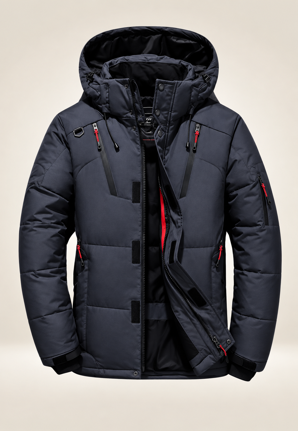 Gewatteerd herenjack outdoor met capuchon en hoge hals - Stellan