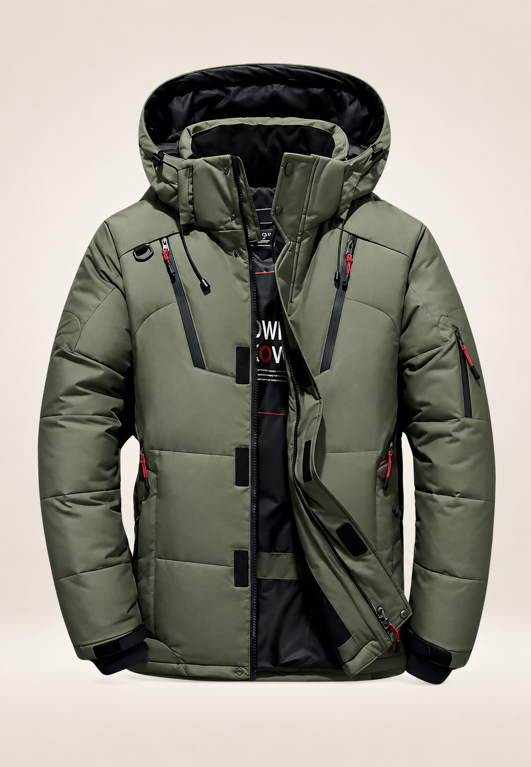 Gewatteerd herenjack outdoor met capuchon en hoge hals - Stellan