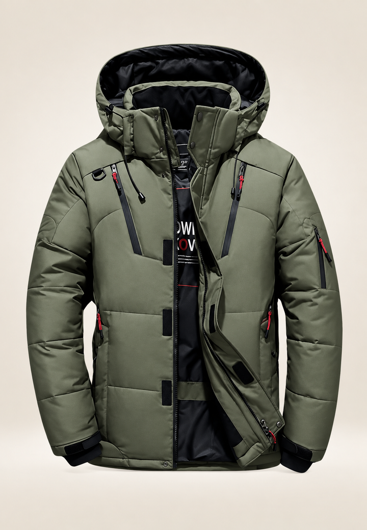 Gewatteerd herenjack outdoor met capuchon en hoge hals - Stellan