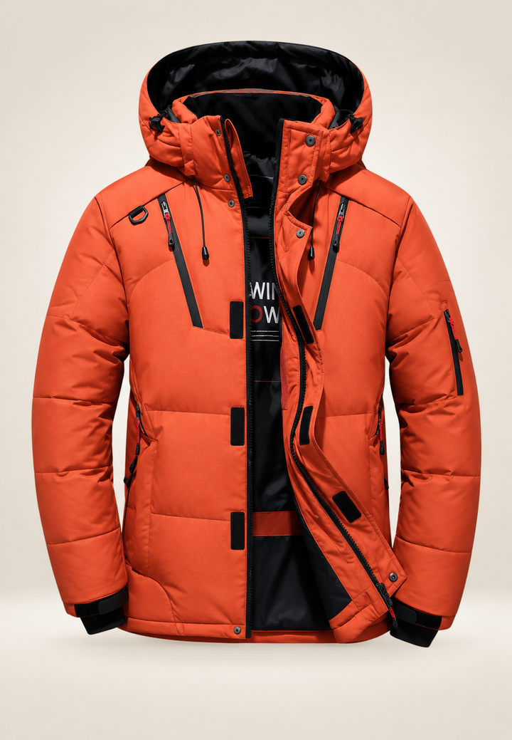 Gewatteerd herenjack outdoor met capuchon en hoge hals - Stellan