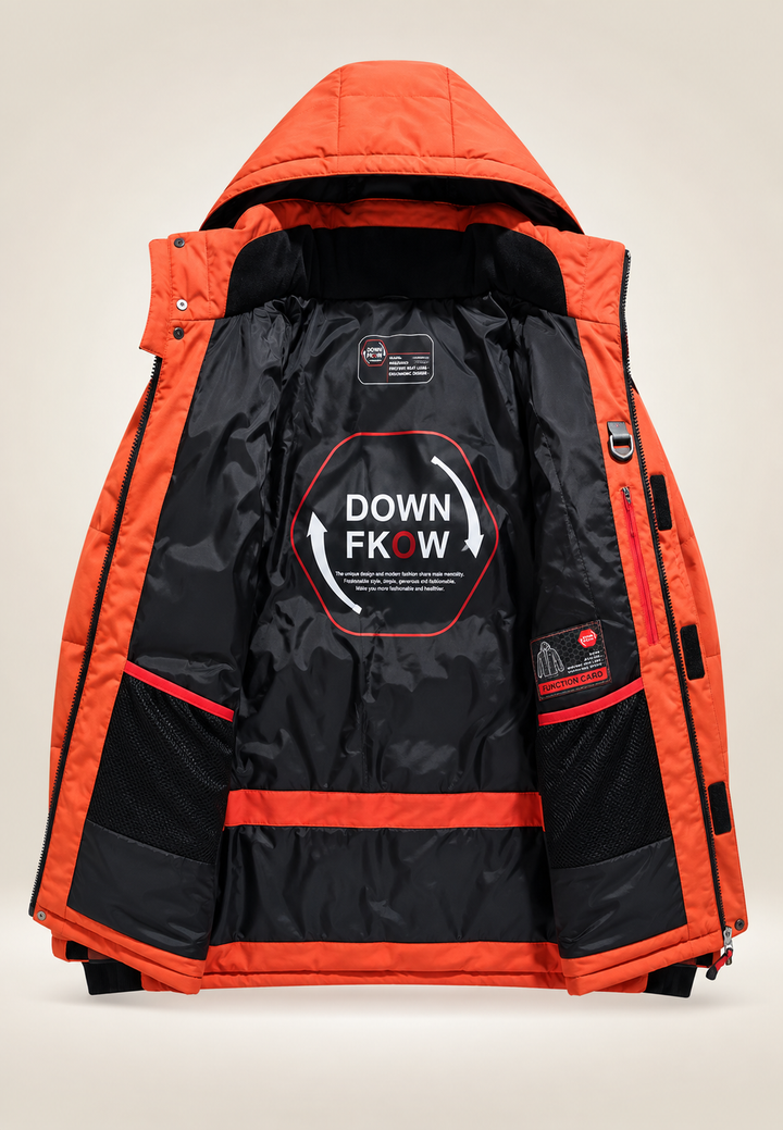 Gewatteerd herenjack outdoor met capuchon en hoge hals - Stellan