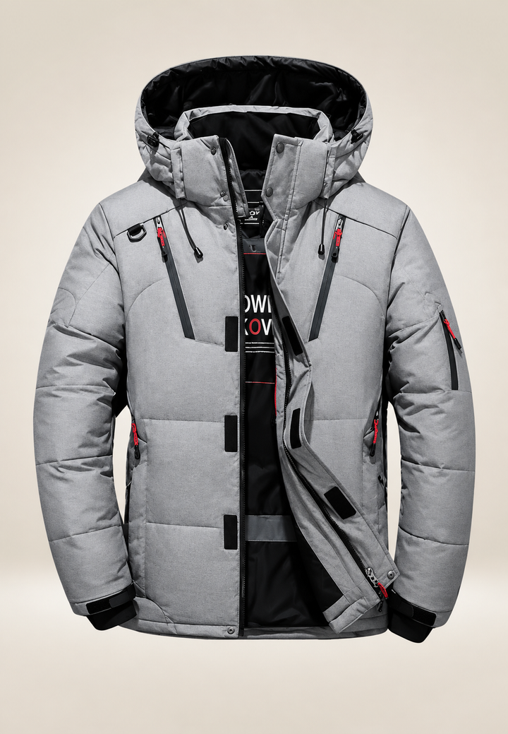 Gewatteerd herenjack outdoor met capuchon en hoge hals - Stellan