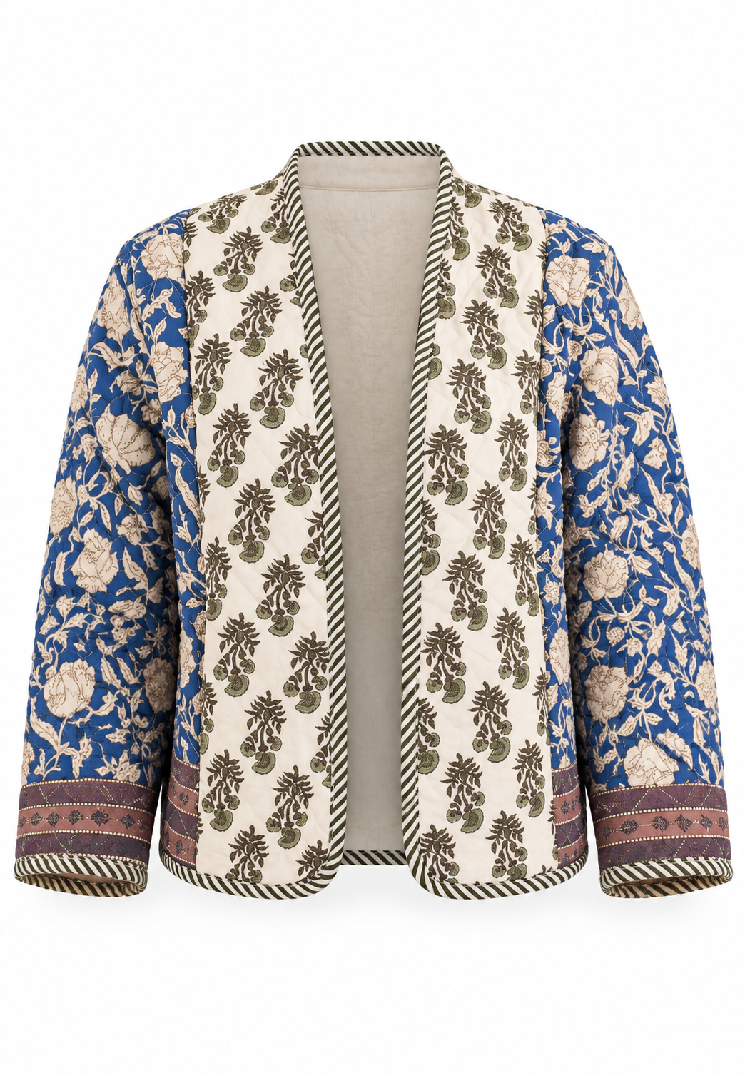 Gewatteerd damesjasje met bloemenpatchwork - Karris