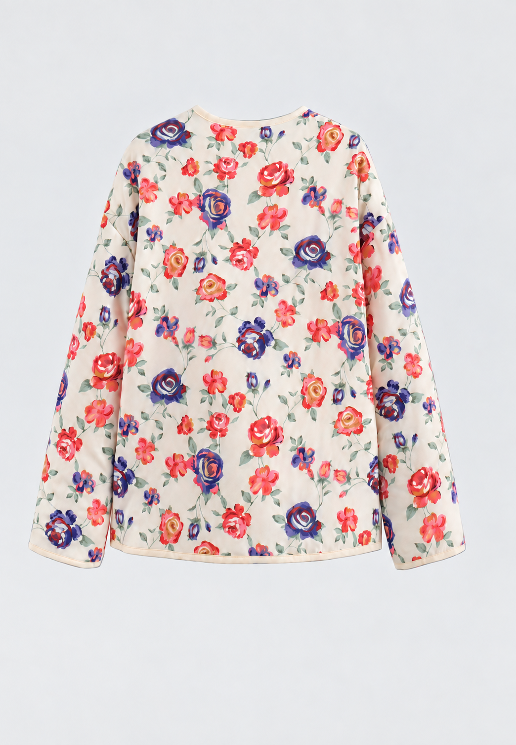 Damesjasje met bloemenprint, ruitwattering en voorknopen - Elizabeth