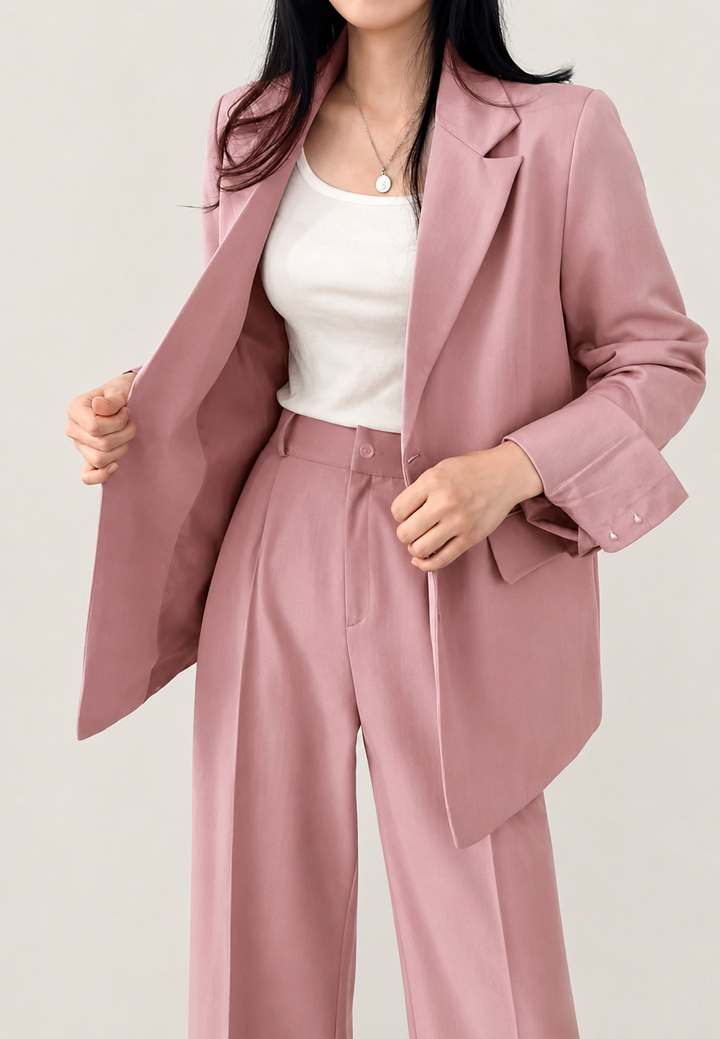 Tweedelig damespak met blazer en rechte broek - Athena