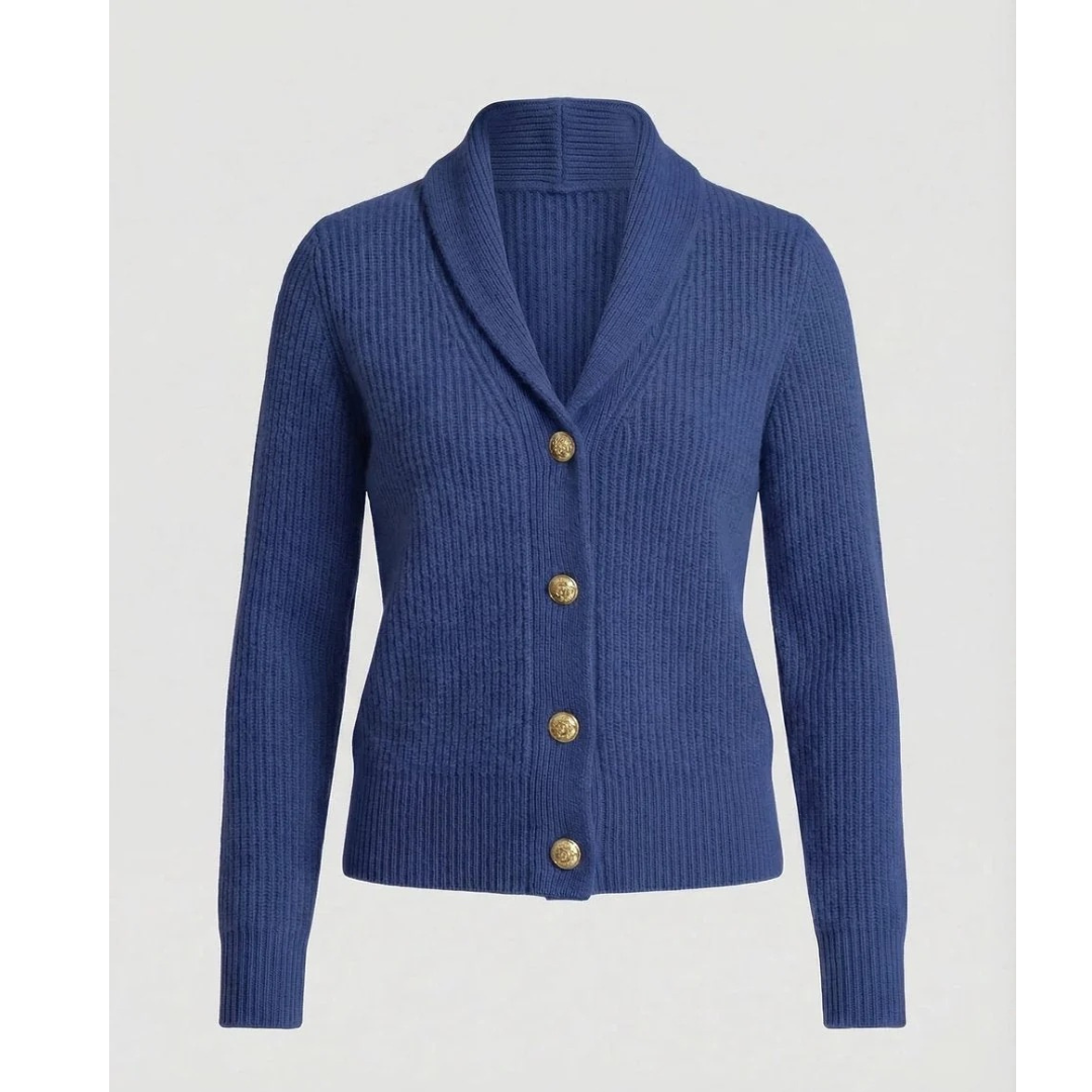 Damesvest met sjaalkraag en decoratieve knopen - Cora