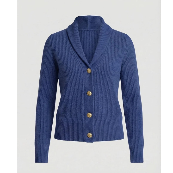 Damesvest met sjaalkraag en decoratieve knopen - Cora