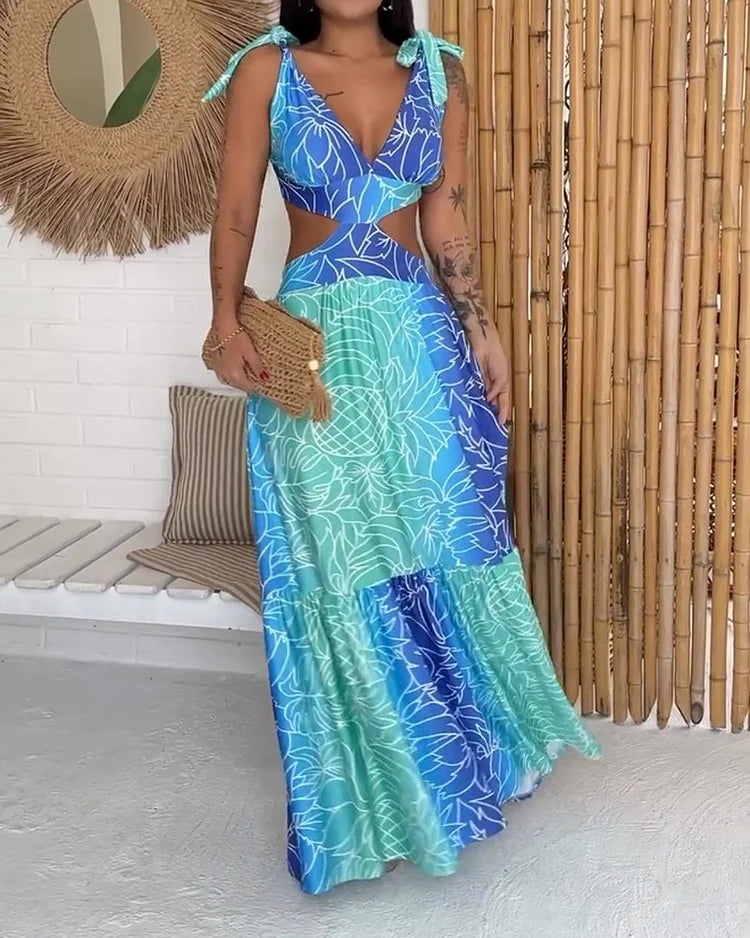 Katherine - Lange jurk met kleurrijke print