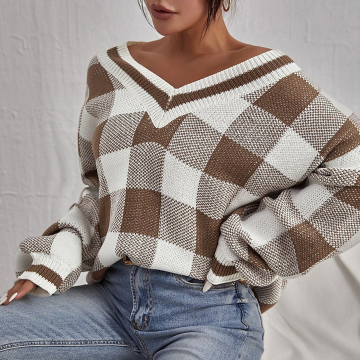 Dames gebreide trui V-hals - Clara