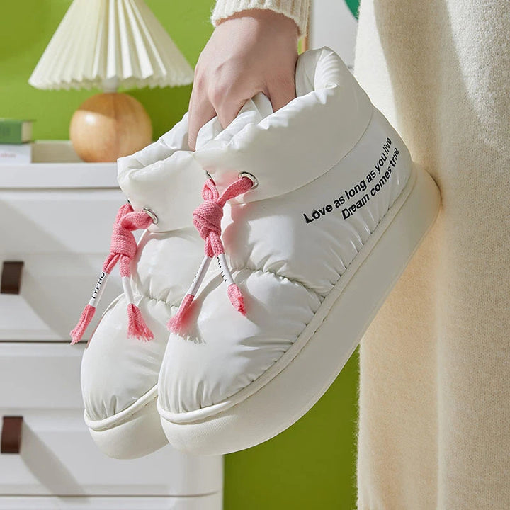 Waterdichte enkellaarsjes met vetersluiting - Elodie