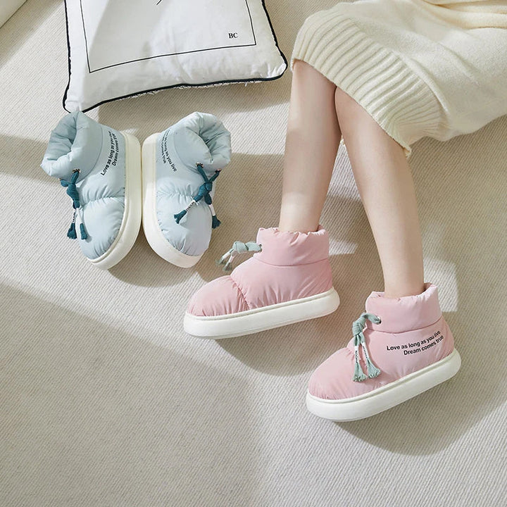 Waterdichte enkellaarsjes met vetersluiting - Elodie