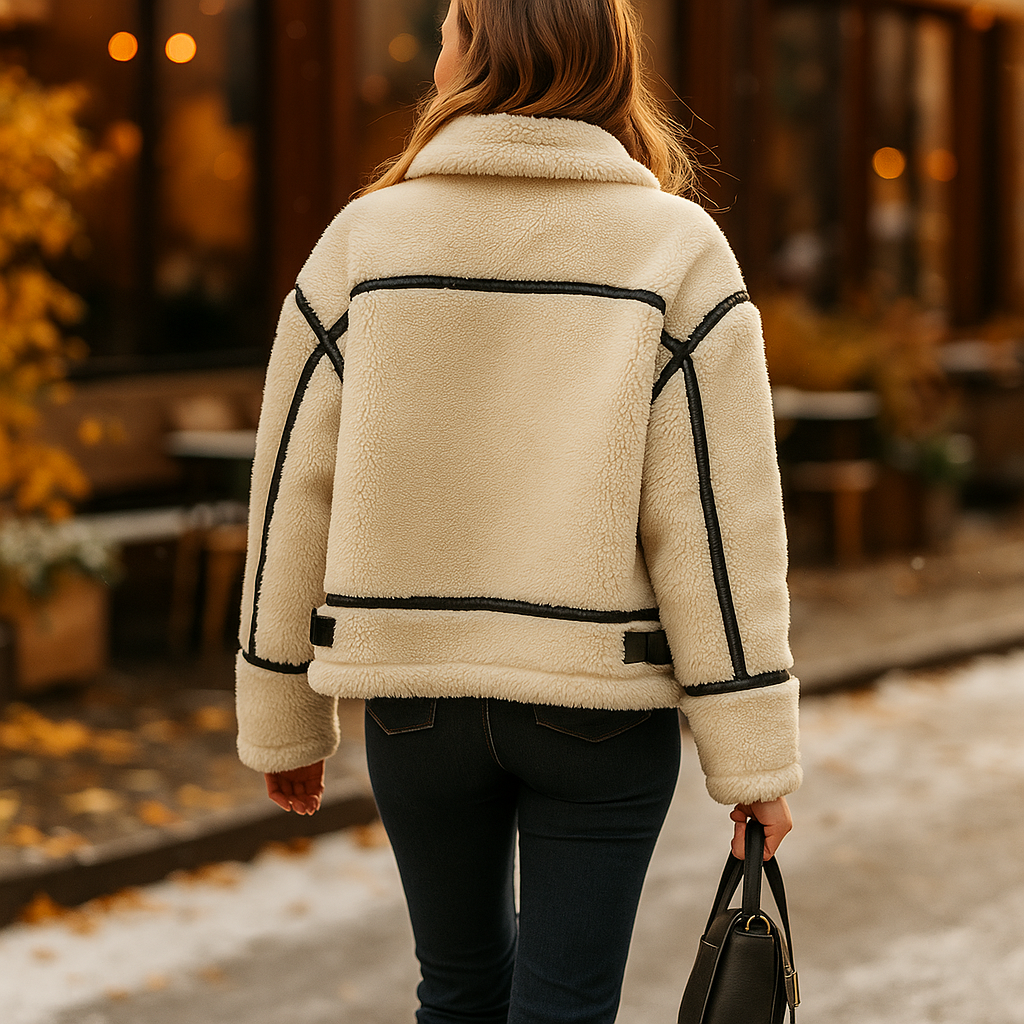 Fleecejack voor dames met scherpe biezen - Salma