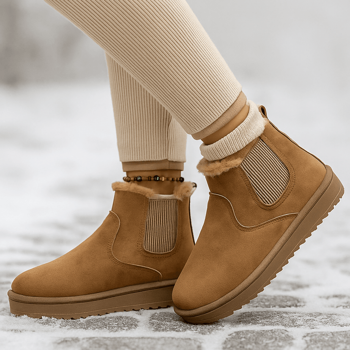 Chelsea enkellaarsjes met geborstelde binnenkant - Maelis