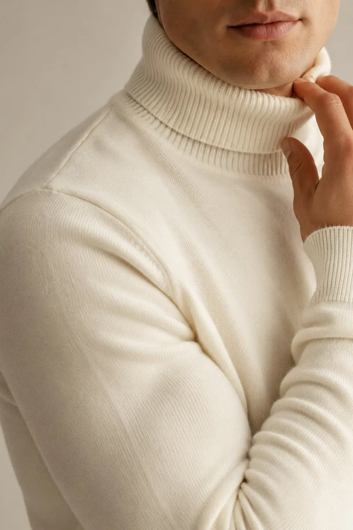 Slim-fit herentrui met col en effen breisel - Caspar