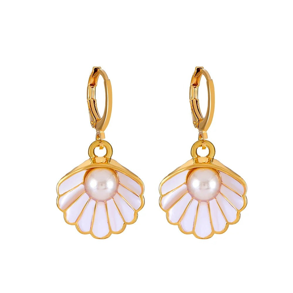 Pareloorbellen voor dames Verguld Roze Schelp - Elise