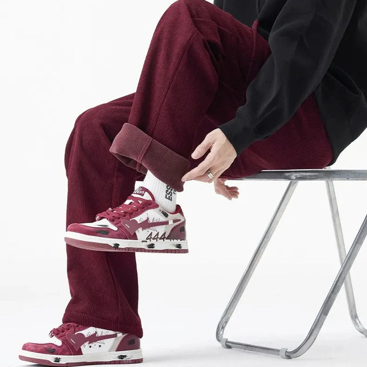 Corduroy broek voor heren met fleece voering - Auren