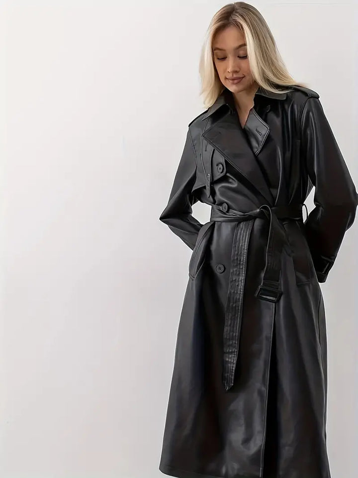 Leren trenchcoat met riem - Hayle