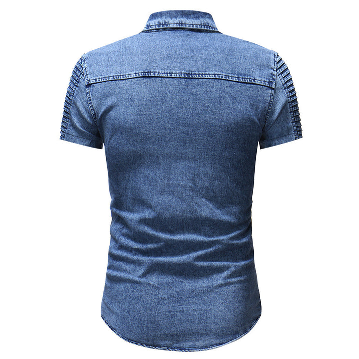 Heren denim overhemd korte mouw voorjaarsmode - Hugo