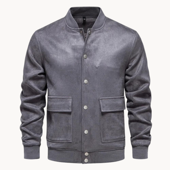 Heren bomberjack met knoopsluiting en korte kraag - Bjornrik