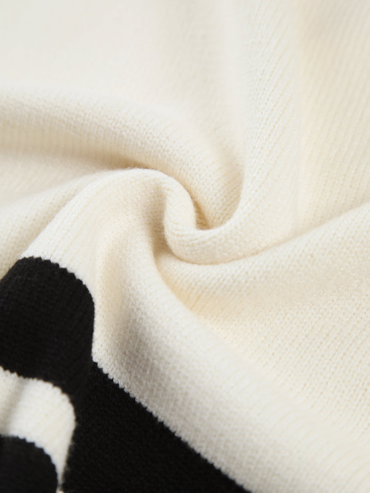Oversized gebreide trui met hoge kraag en strepen voor dames - Leni