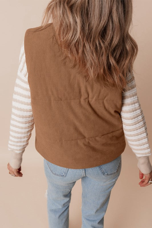 Gewatteerd corduroy gilet voor dames - Norayne
