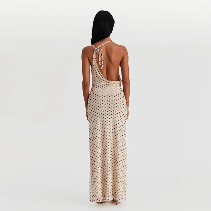 Ivy - Bedrukte lange jurk met spaghettibandjes