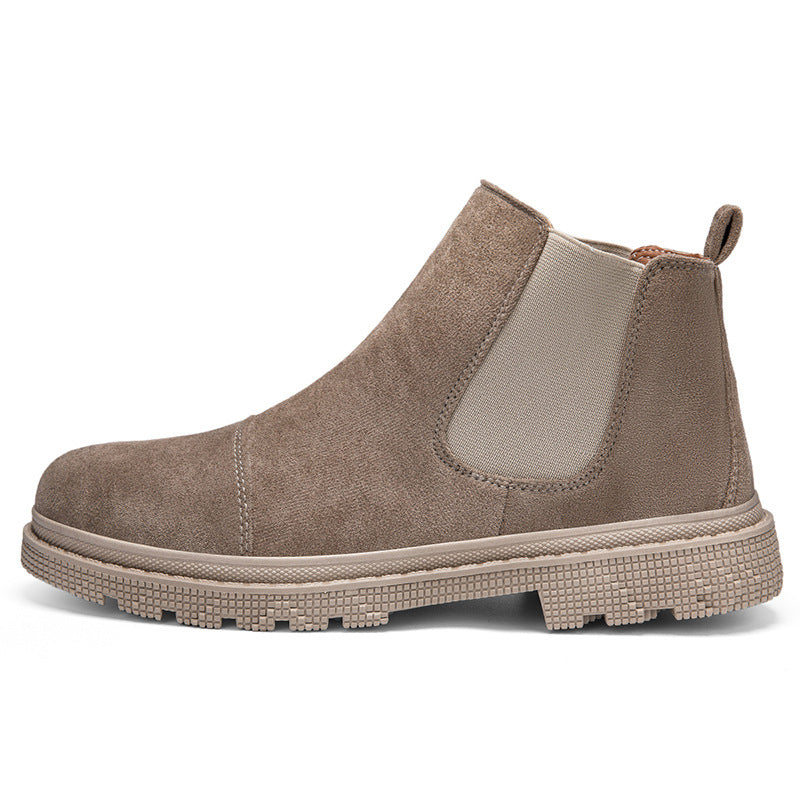 Heren retro leren slip-on enkellaarsjes - Aegis