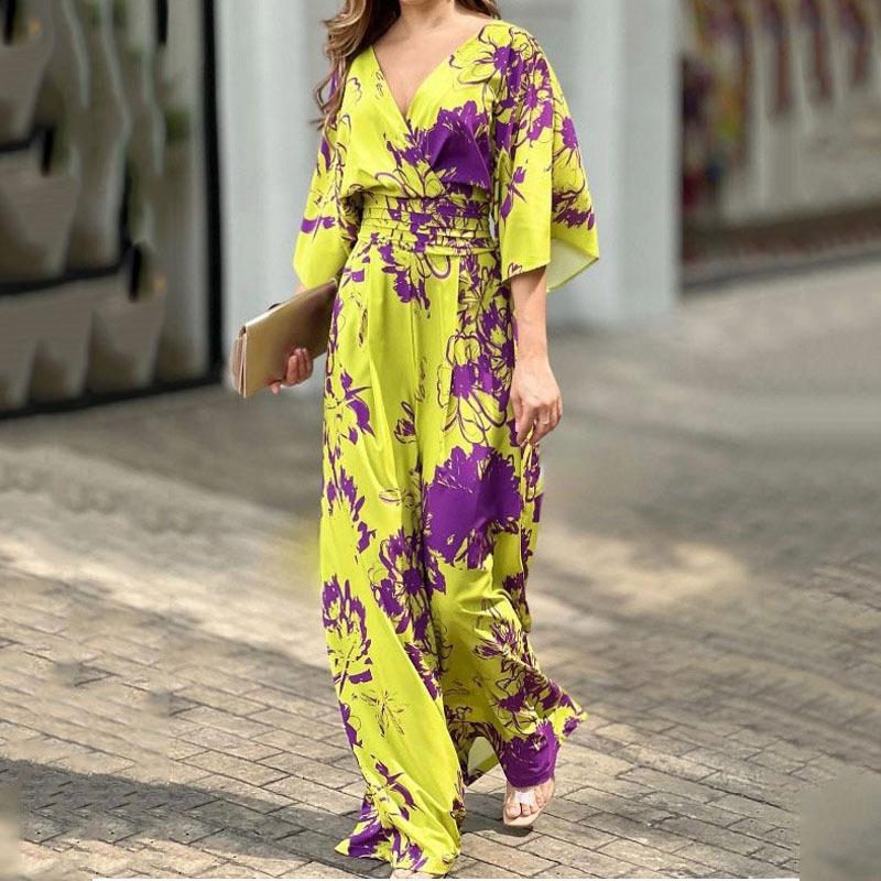 Damesjumpsuit met hoge taille en bloemenprint - Hannelore