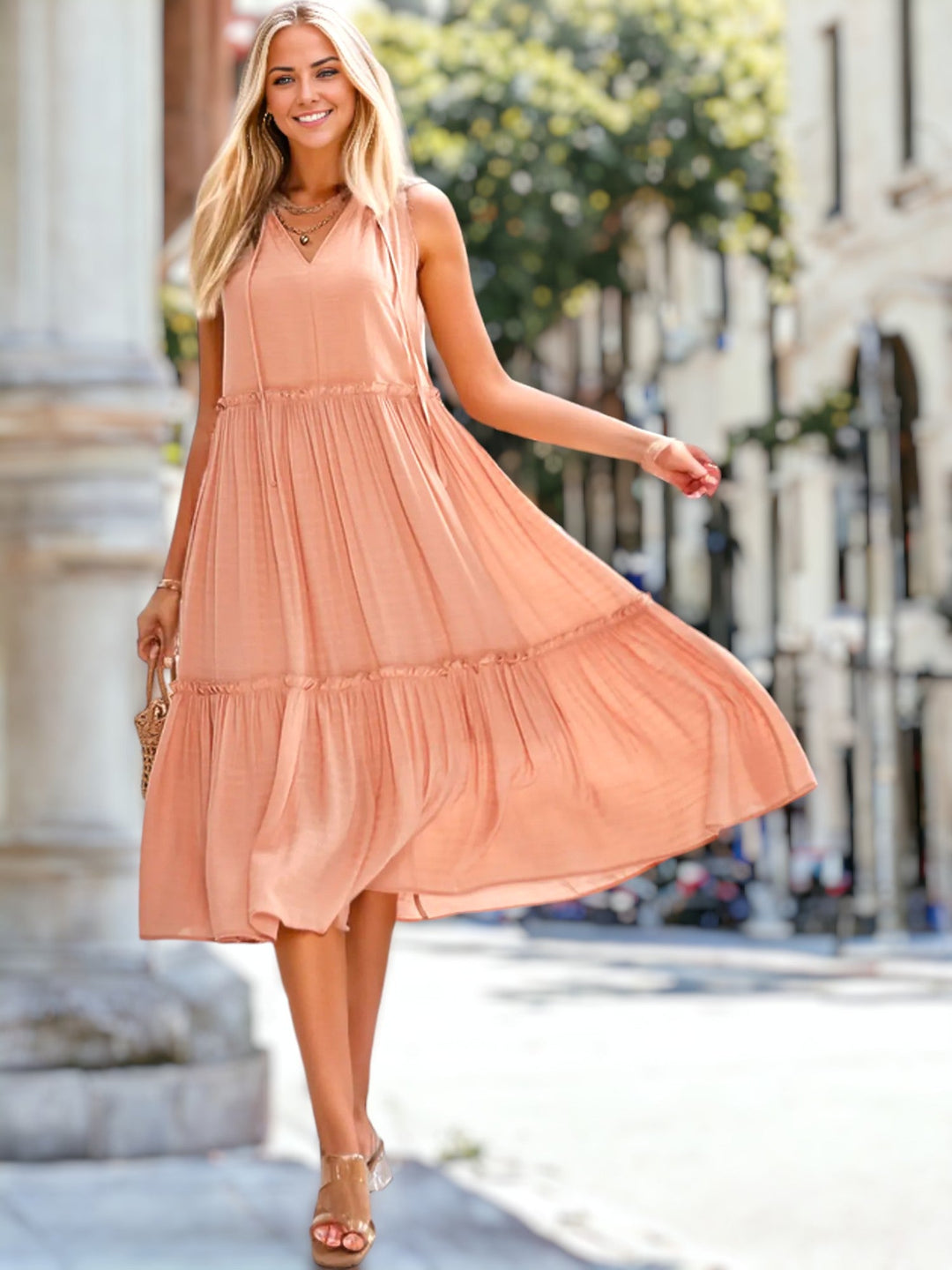 Shirley - Damesjurk met strik en V-hals