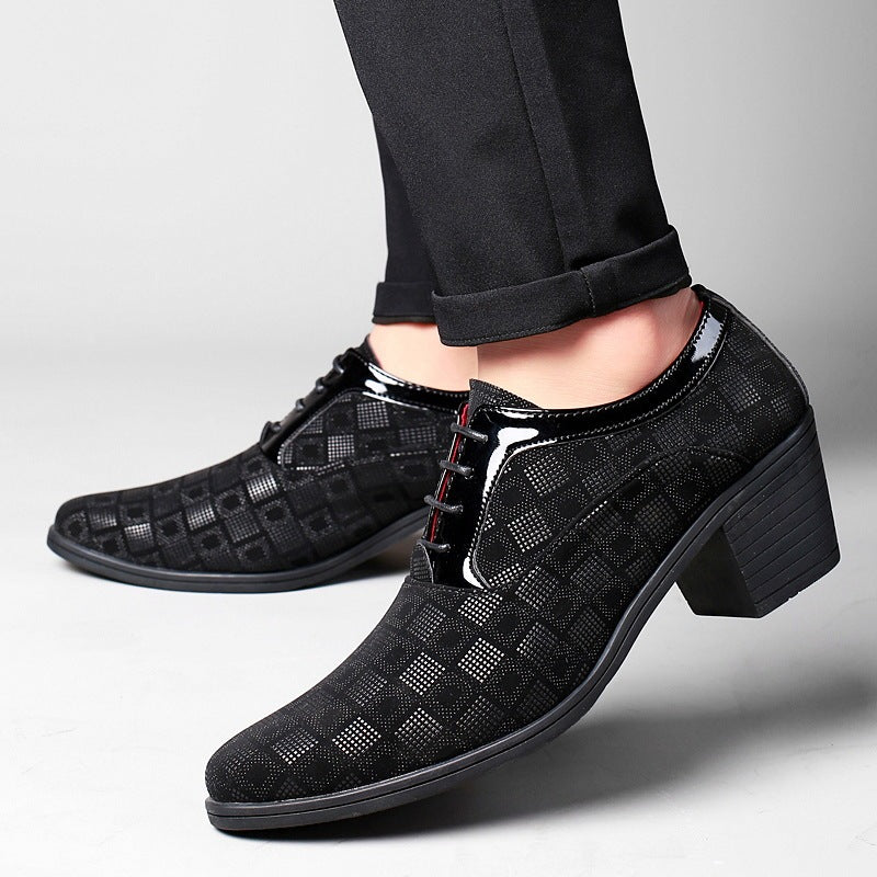 Herenschoenen blokhak spitse teen - Enric