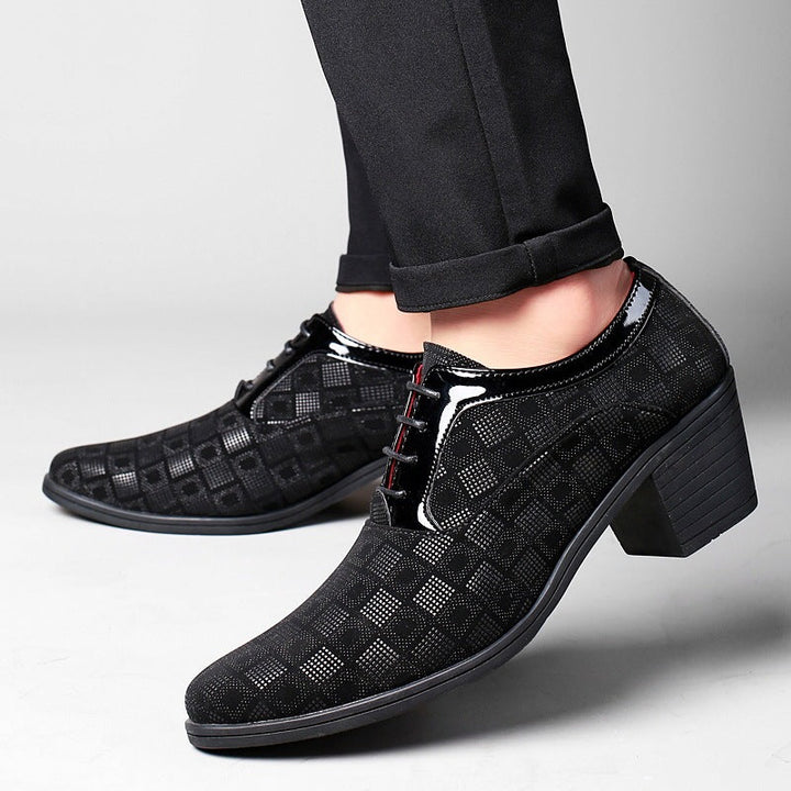 Herenschoenen blokhak spitse teen - Enric