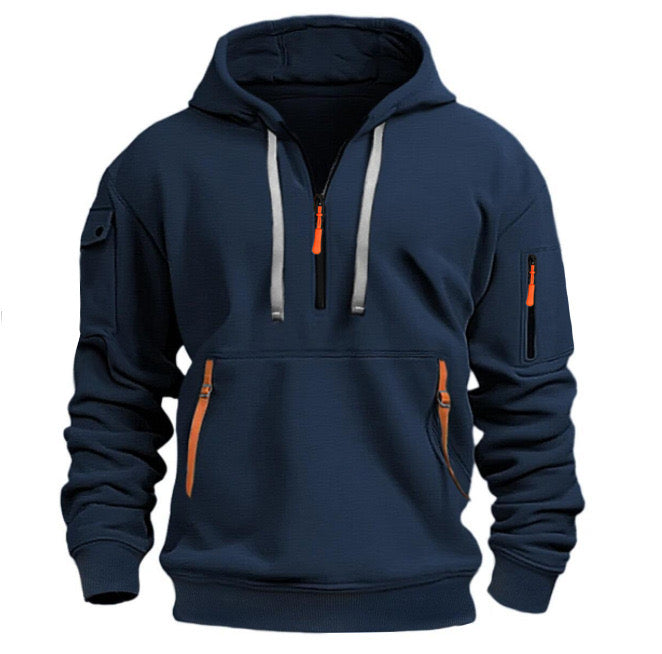 Heren sweatshirt met capuchon en zakken - Cesar